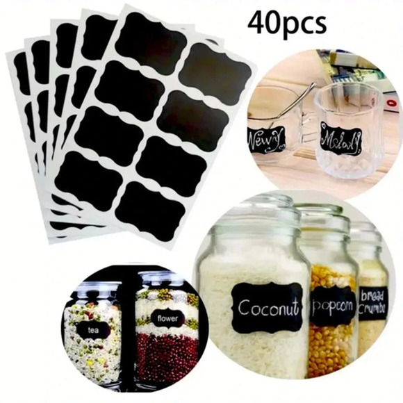 💥5 for $25 Sale💥 40 Piece Chalkboard Stickers for Home Decor and DIY Projects - Picture 1 of 1